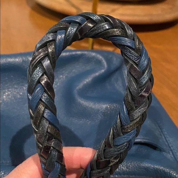 Brighton Hobo Leather Teal/Blue with braided leather strap Shoulder Bag - Picture 10 of 12